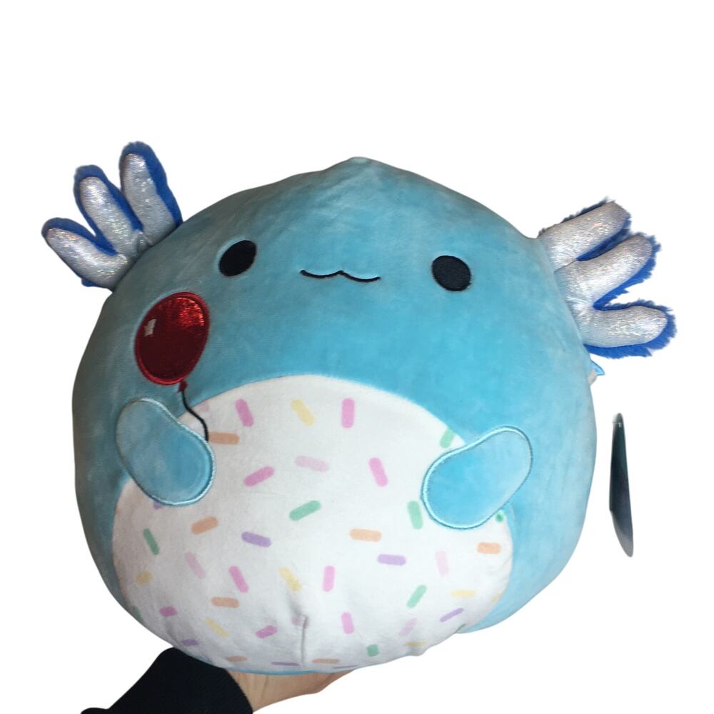 Squishmallows 12” CLUTCH the Blue Axolotl w/ Balloon, Sprinkles US Exclusive NWT